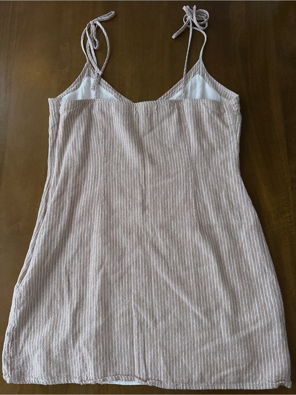 Tie-Shoulder Stripe Sundress in Light Pink - Abercrombie & Fitch - Picture 2 of 3